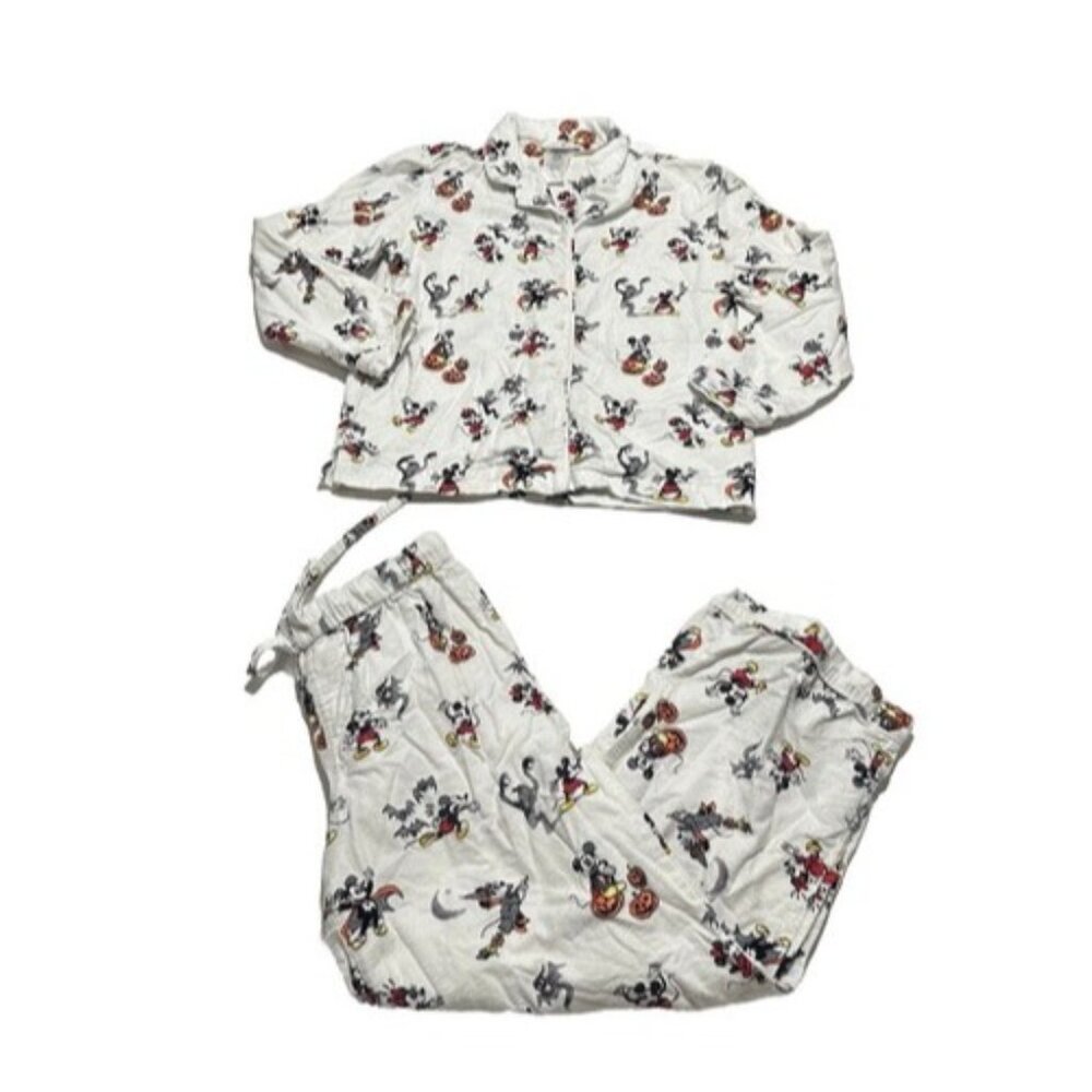Pottery Barn Teen Unisex Mickey Mouse Halloween Flannel Pajama Set Size Medium